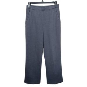 St. John Size 2 Gray Wool Blend Wide Leg Pull On Pants W/ Pockets